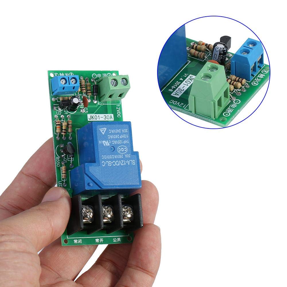 12V DC Adjustable Delay Timer Switch Module (0-60min) - 250VAC/30VDC 30A Optocoupler Relay for Home Automation, Industrial Control & DIY Projects