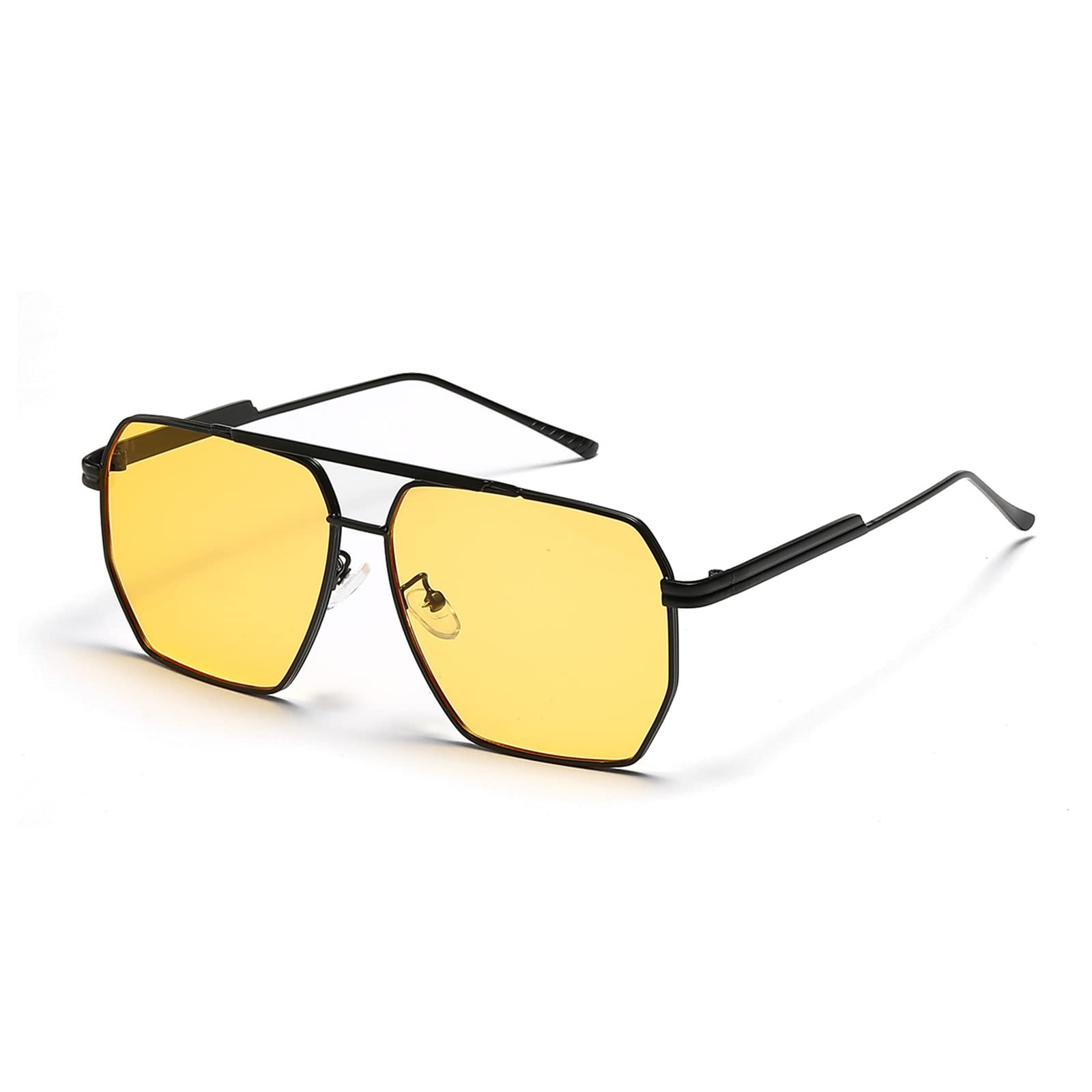 LASPOR Retro Oversized Square Sunglasses for Women & Men - Vintage UV400 Protection Large Metal Frame Shades | Perfect for Beach, Driving & Fashion Outfits