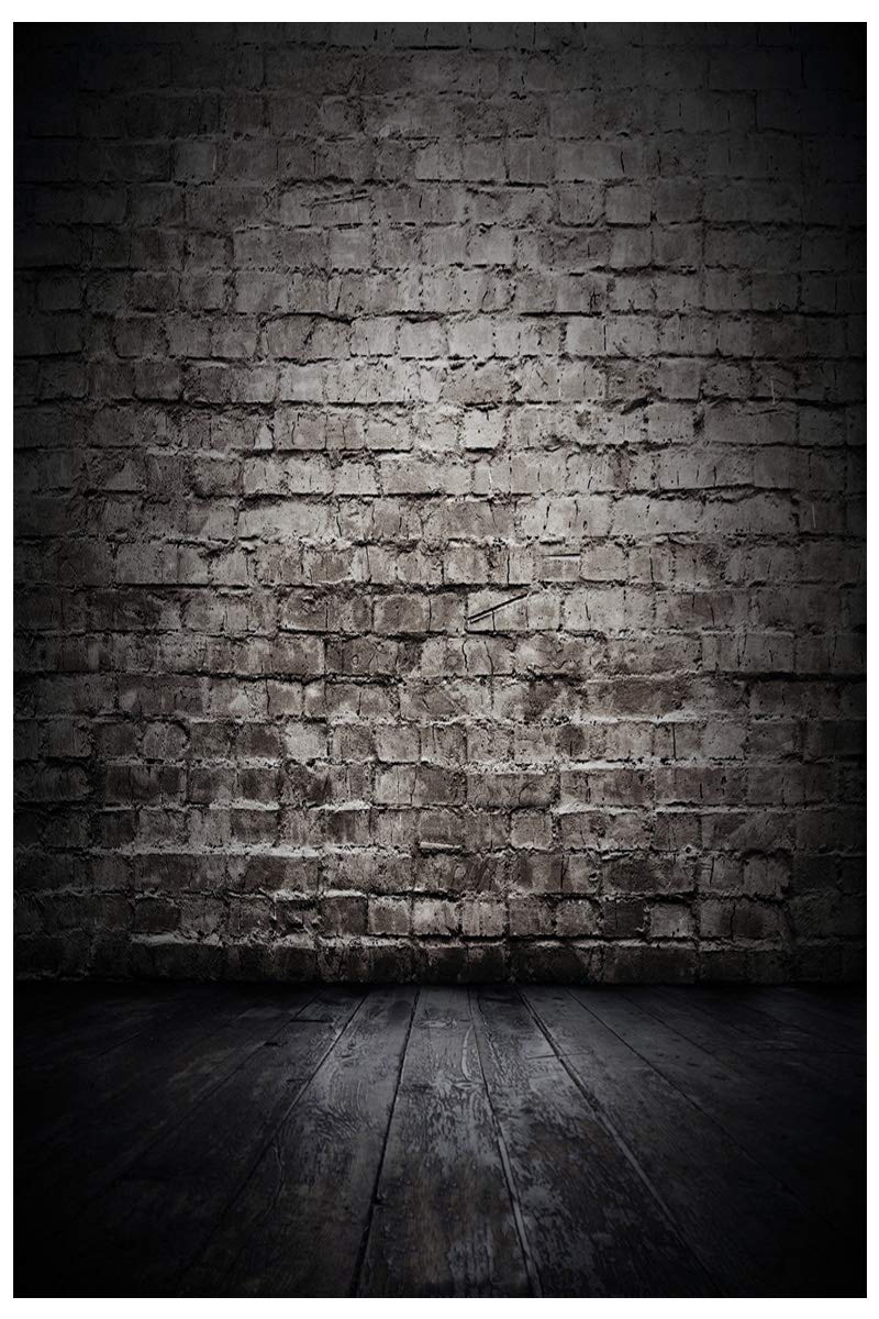 AIKES 5x7FT Black Brick Photography Backdrop - Vintage Wooden Brick Wall Background for Photo Studio, Birthday Party Decor, Wedding & Baby Shower Props (Model 10-391)