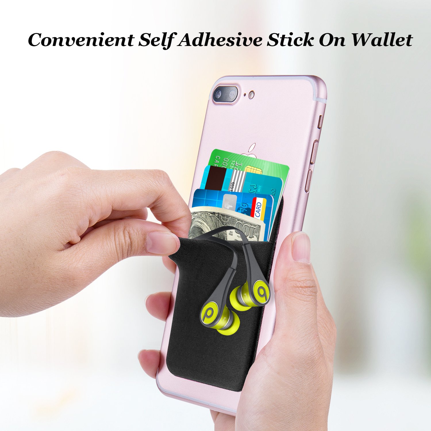 Costyle Slim Credit Card Holder - Stick On Phone Wallet for iPhone & Samsung - Perfect for Hands-Free Shopping, Travel & Daily Use