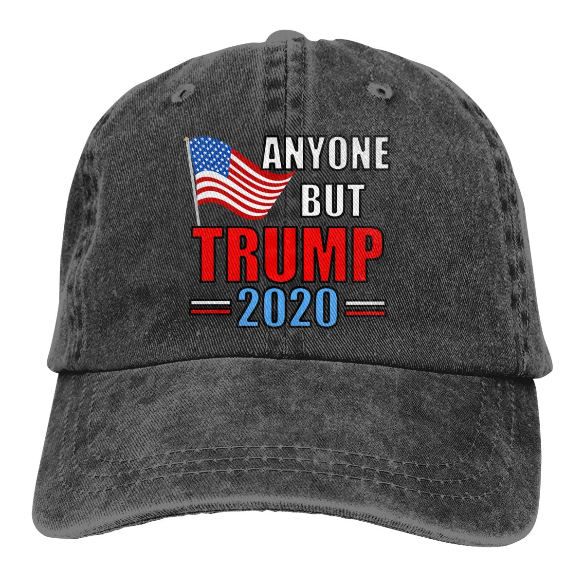 Vintage Anyone But Trump 2020 Denim Cowboy Baseball Caps - Adjustable Trucker/Dad/Golf/Fishing Hats for Men & Women - Perfect for Political Events, Outdoor Activities & Casual Wear