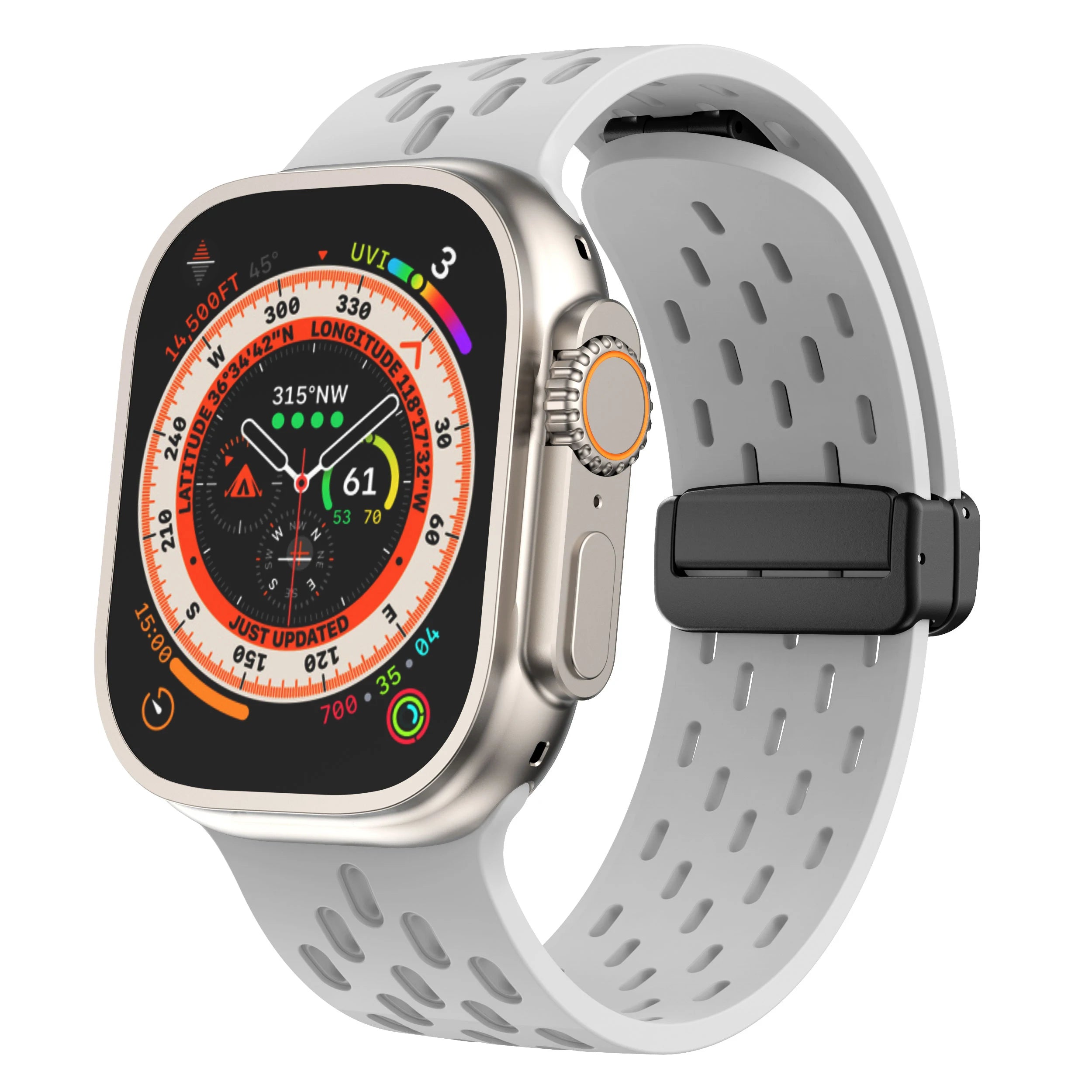 Breathable Silicone Magnetic Watch Bands - Adjustable, Comfortable & Secure Strap for Apple Watch, Samsung Galaxy, Fitbit - Perfect for Workouts, Running & Everyday Wear