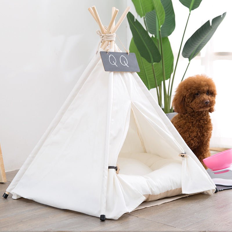 Premium White Teepee Tent with Soft Cushion - Kids Play Tent for Indoor & Outdoor Fun, Reading Nook, and Imaginative Play