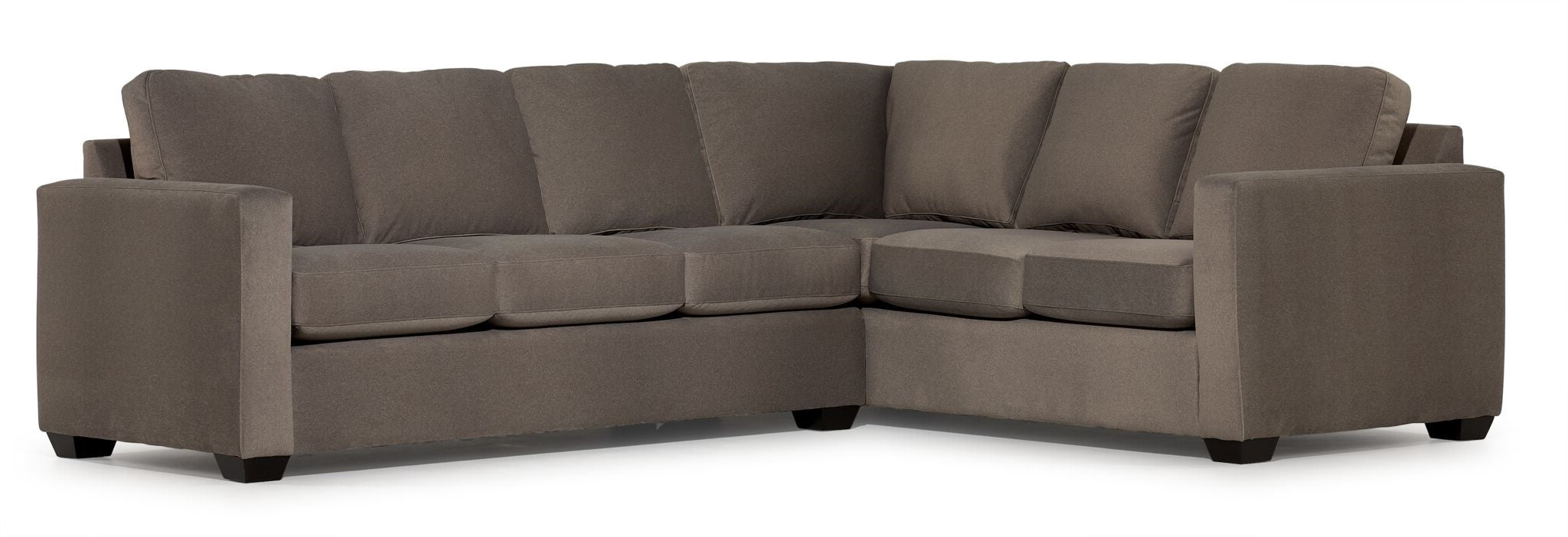 Modern Caleb 2-Piece Left Facing Sectional Sofa in Arlo Brown - Perfect for Living Room, Family Room & Small Spaces