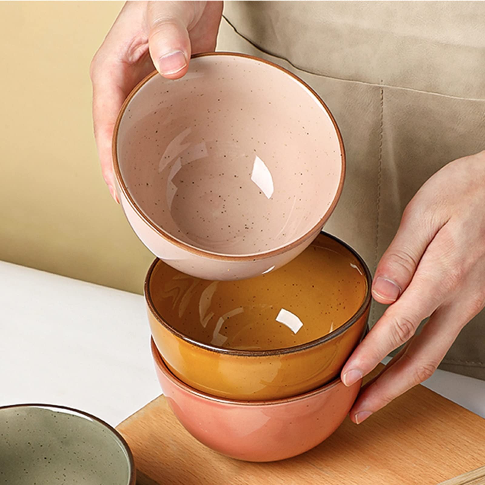 Premium Porcelain Salad Bowls Set - Large Ceramic Serving Bowls for Cereal, Pasta, Soup & Noodles - Versatile Kitchen Dining Essentials for Family Meals & Entertaining