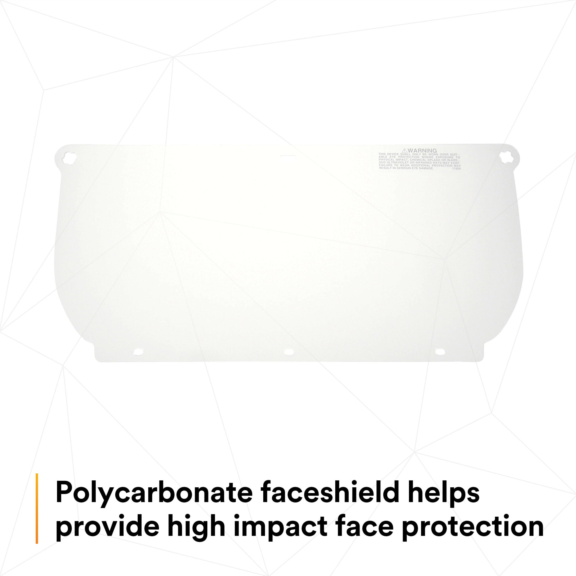 3M Clear Polycarbonate Faceshield WP98 (82543-00000) - Flat Stock Safety Shield for Construction, Woodworking & Industrial Use