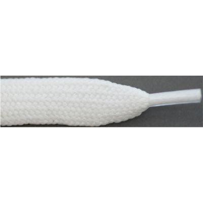 1/2 Inch Wide Flat Tubular Athletic Shoelaces - White (2 Pair Pack) - Perfect for Running, Basketball & Sneaker Shoes