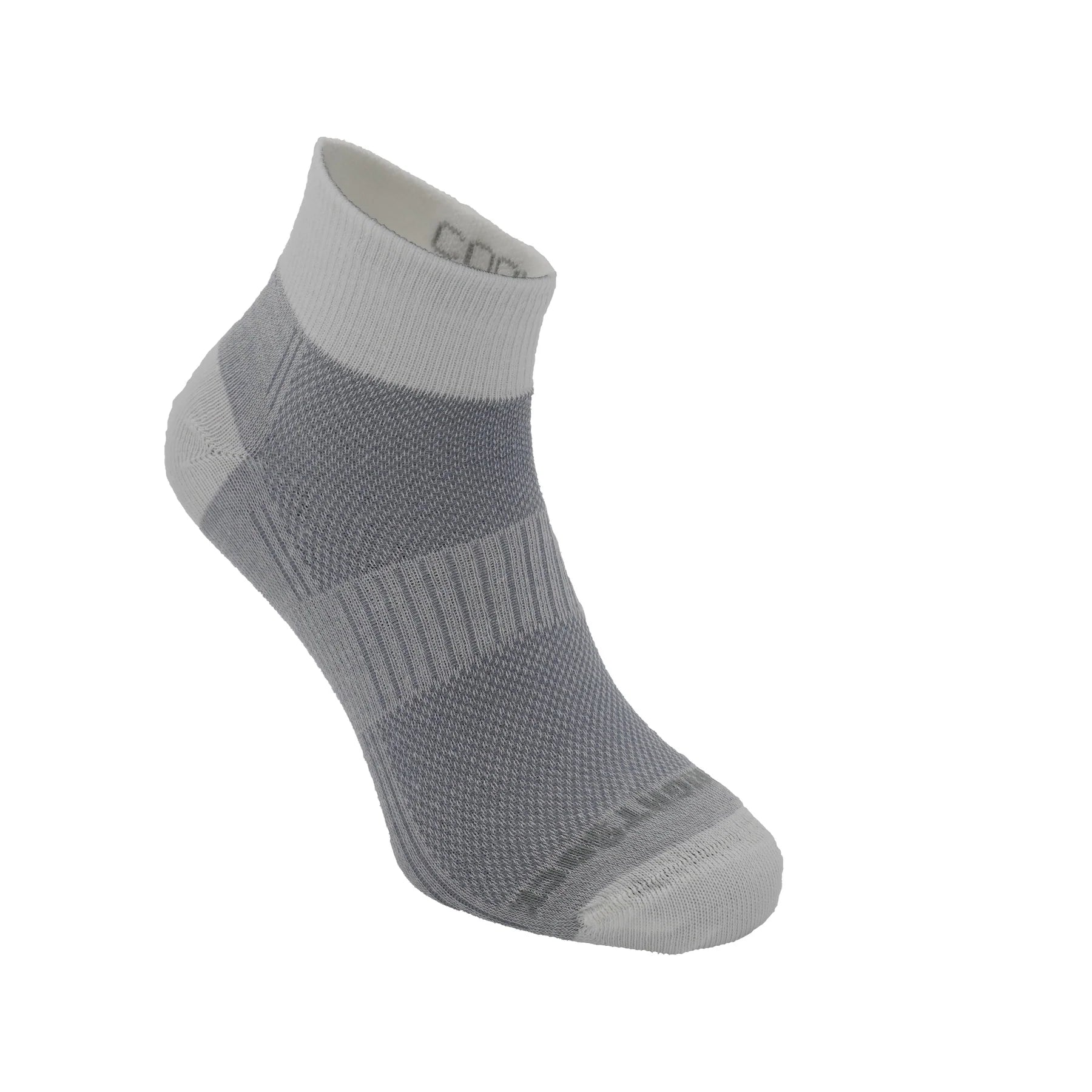 Coolmesh II Quarter Socks - Breathable Athletic Socks for Men & Women - Grey/White Color - Perfect for Running, Hiking & Everyday Comfort