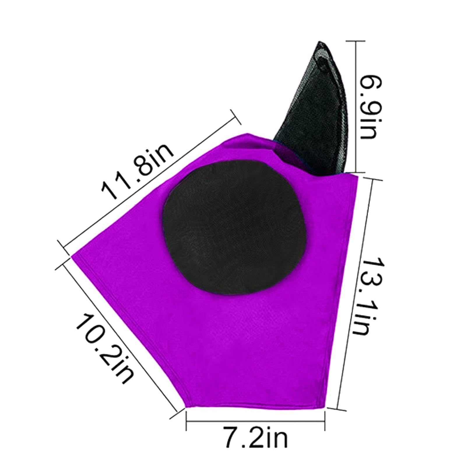 Premium Adjustable Horse Fly Mask with UV Protection & Breathable Fabric - Super Comfortable Fly Mask for Horses with Ears - Elastic Equine Fly Mask for Riding, Training & Pasture (Purple)