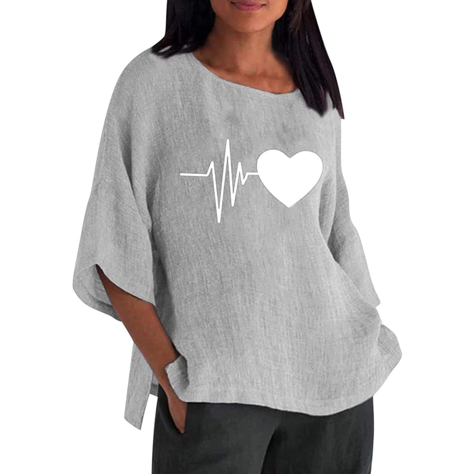 NIANTIE Women's Casual Crewneck Tunic T-Shirt - Loose Fit Short Sleeve Tee for Dressy & Everyday Wear | Perfect for Office, Weekend Outings & Summer Fashion