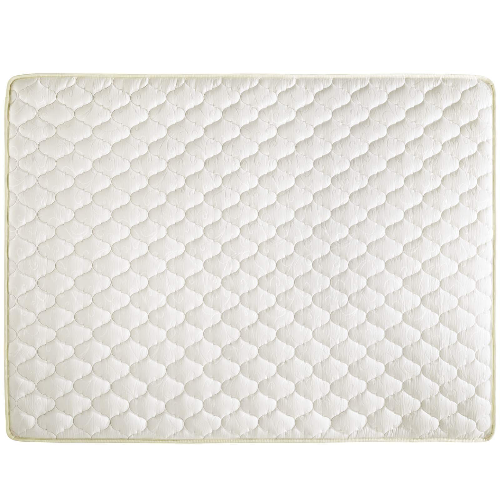 Modern Contemporary Urban Design Twin Size 6-inch Mattress - Breathable Fabric, White - Perfect for Small Bedrooms, Guest Rooms & Dorm Rooms