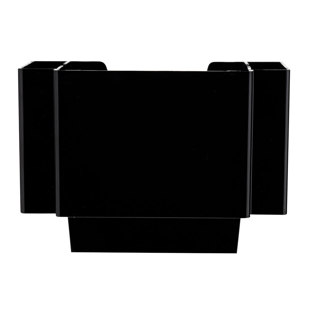 Bar Lux Black Plastic Condiment Caddy & Napkin Holder - 3 Compartments Organizer (8