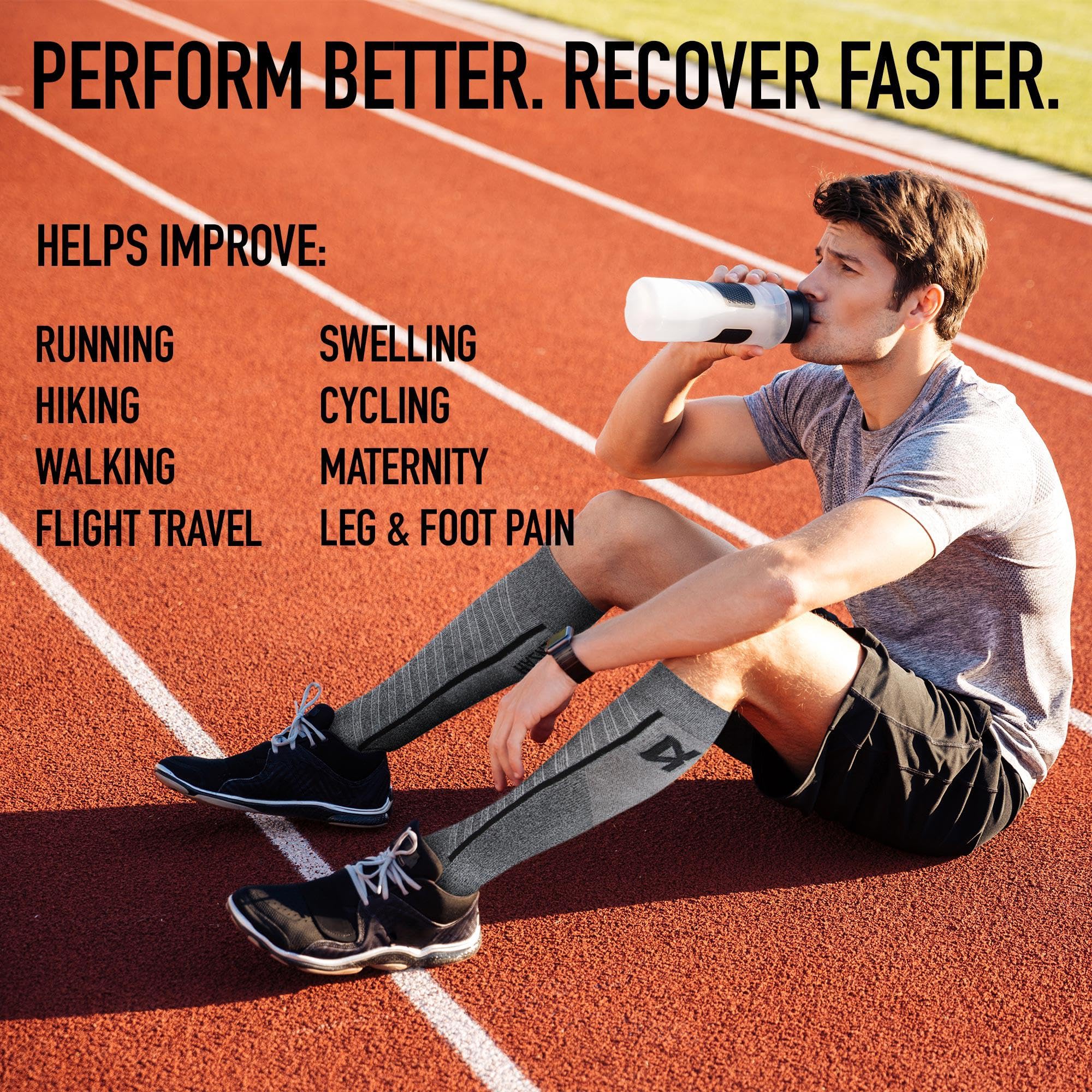 Zensah Featherweight Compression Socks - Ultra-Lightweight Running Socks for Women & Men - Improve Performance & Recovery for Runners, Athletes & Travelers