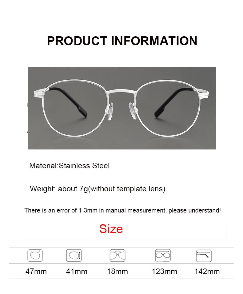 Aimee Women's Full Rim Oval Round Stainless Steel Eyeglasses Frame 12319 - Lightweight & Durable for Reading, Work, and Everyday Fashion
