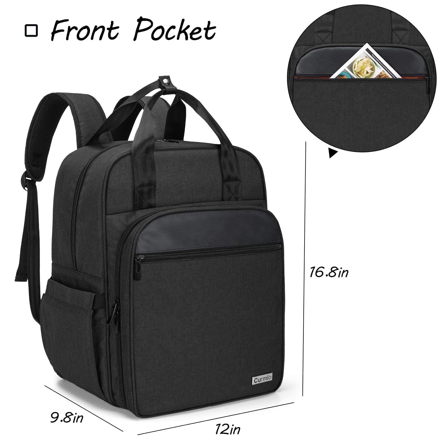 **CURMIO Professional Bartender Kit Backpack - Padded Compartments for Bar Tools, Portable Travel Bag with Rubber Handle - Ideal for Home, Outdoor, Patio & Party Use**