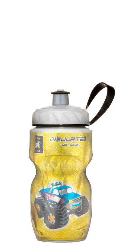 Polar Bottle Monster Truck 12oz (355mL) Insulated Water Bottle for Kids - BPA Free, Leak Proof Sports Bottle for School, Cycling, Hiking & Outdoor Activities