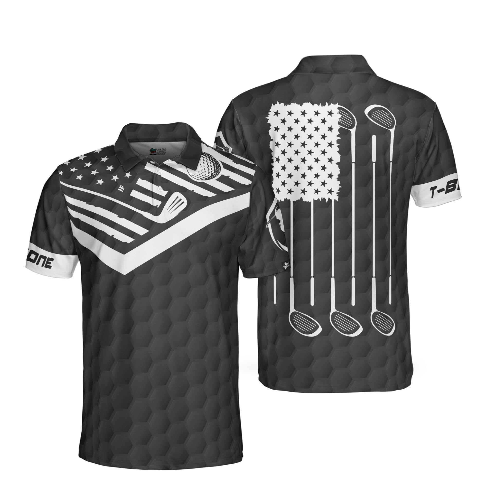 Custom Golf Polo Shirts for Men with Club & Flag Design - Breathable Short Sleeve Performance Shirt for Golfing, Country Club Events & Casual Wear