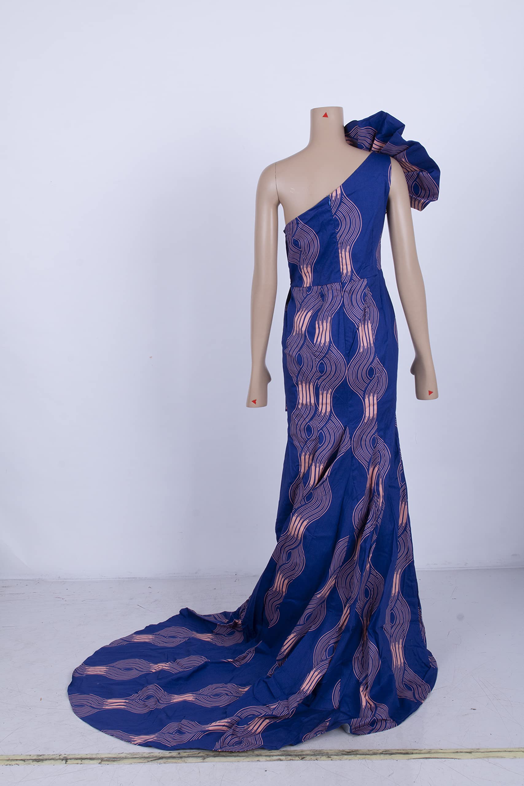 Elegant One Shoulder African Ankara Dress for Women - Evening & Day Gown with Side Slit | Perfect for Parties, Weddings, and Special Occasions