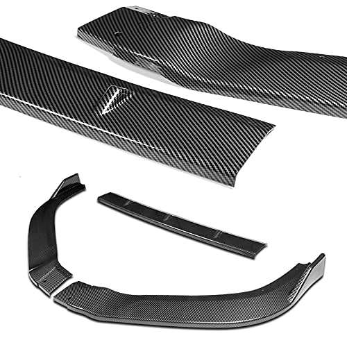 3PCS Carbon Fiber Style Front Bumper Lip Spoiler Kit for 2013-2015 Nissan Altima Sedan - Air Dam Chin Diffuser & Bumper Splitter - Enhances Aerodynamics & Sporty Look (Perfect for Car Upgrades & Street Racing)