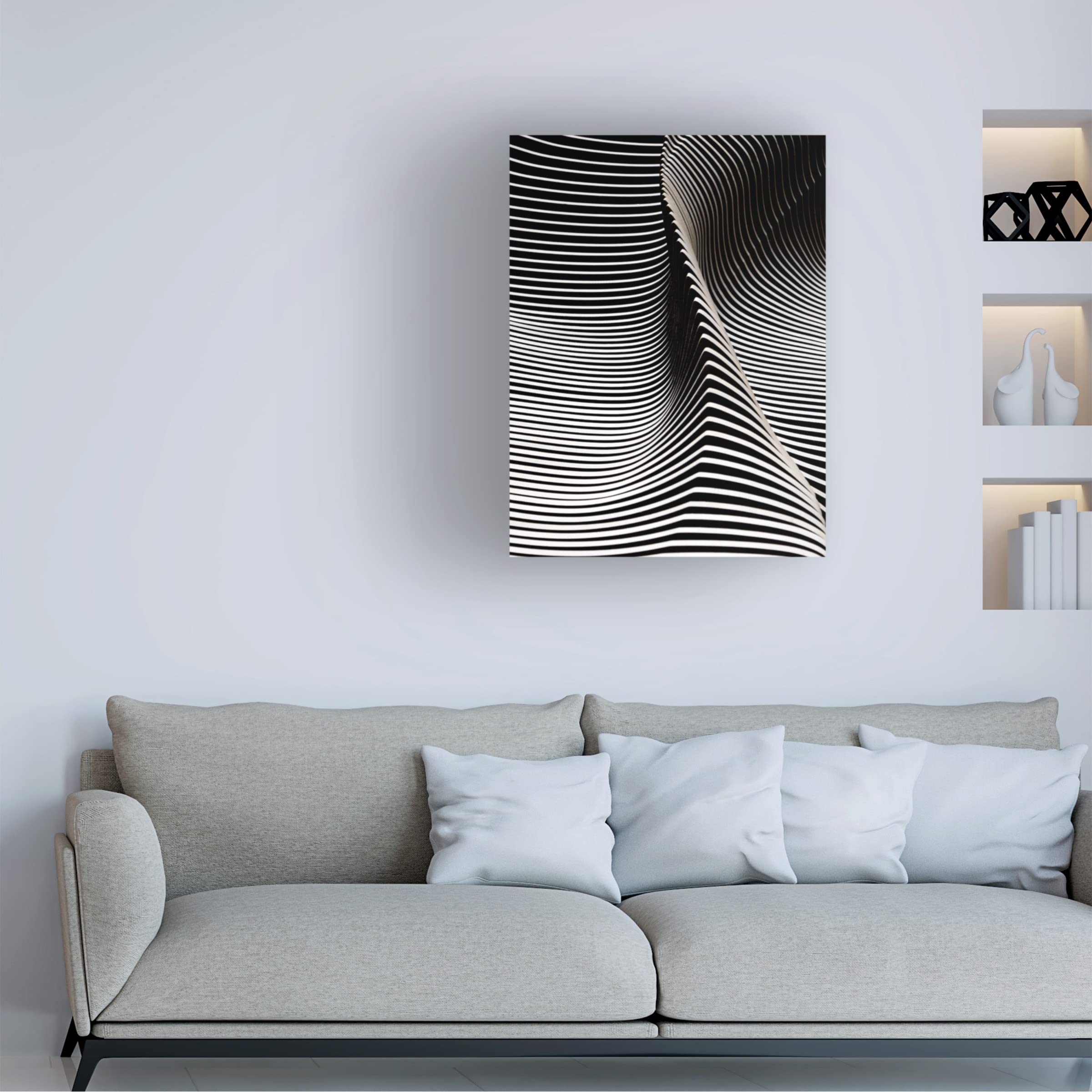 Trademark Fine Art 'Wave 2' Canvas Wall Art Print by Behnamnasri - Modern Ocean Wave Painting for Living Room, Bedroom & Office Decor