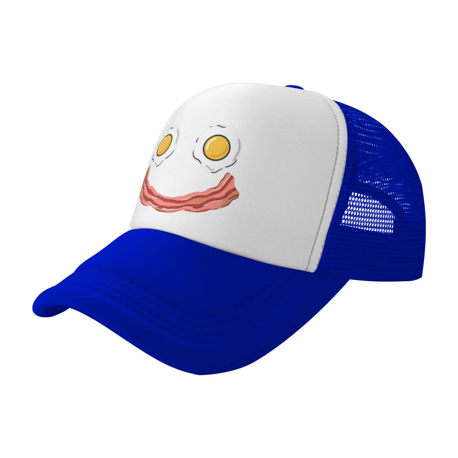 Smiling Egg and Bacon Trucker Hat for Men & Women - Breathable Mesh Baseball Snapback Cap for Outdoor Activities, BBQ, Camping & Casual Wear