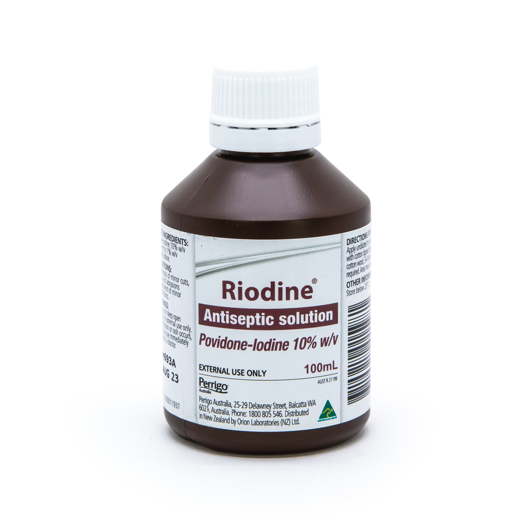 Riodine Antiseptic Betadine Solution - First Aid Wound Care for Cuts, Scrapes & Burns | Trusted Skin Disinfectant for Home, Camping & Emergency Kits