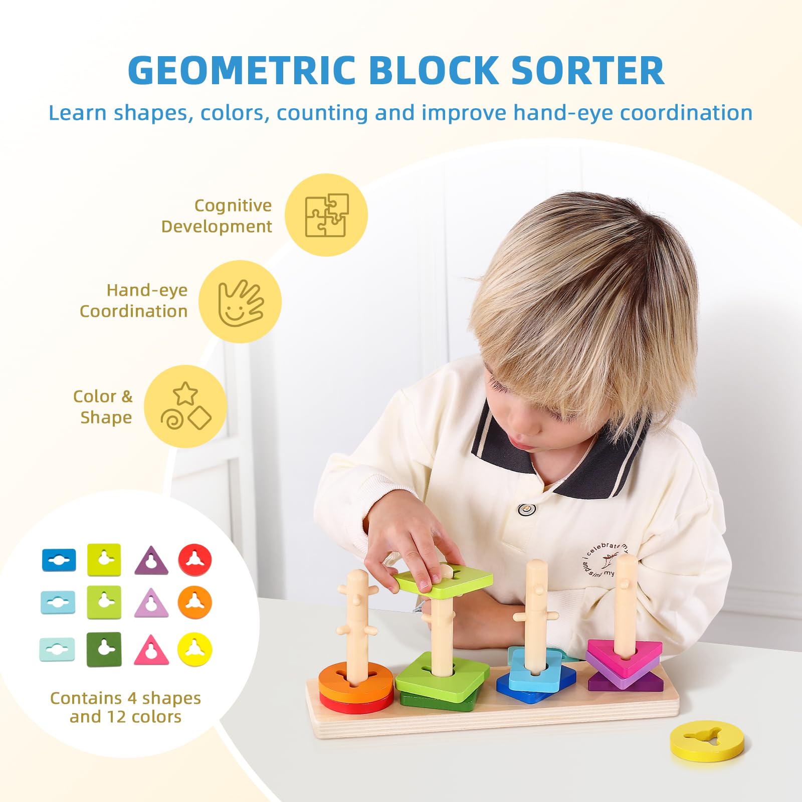 OOOK Montessori Toys for 2 Year Olds - 7-in-1 Educational Learning Set with Busy Book, Shape Matching Eggs, Stacking Blocks & Counting Abacus | Toddler Brain Development & Fine Motor Skills Toys for Preschool Learning | Perfect for Home, Classroom & Travel Playtime