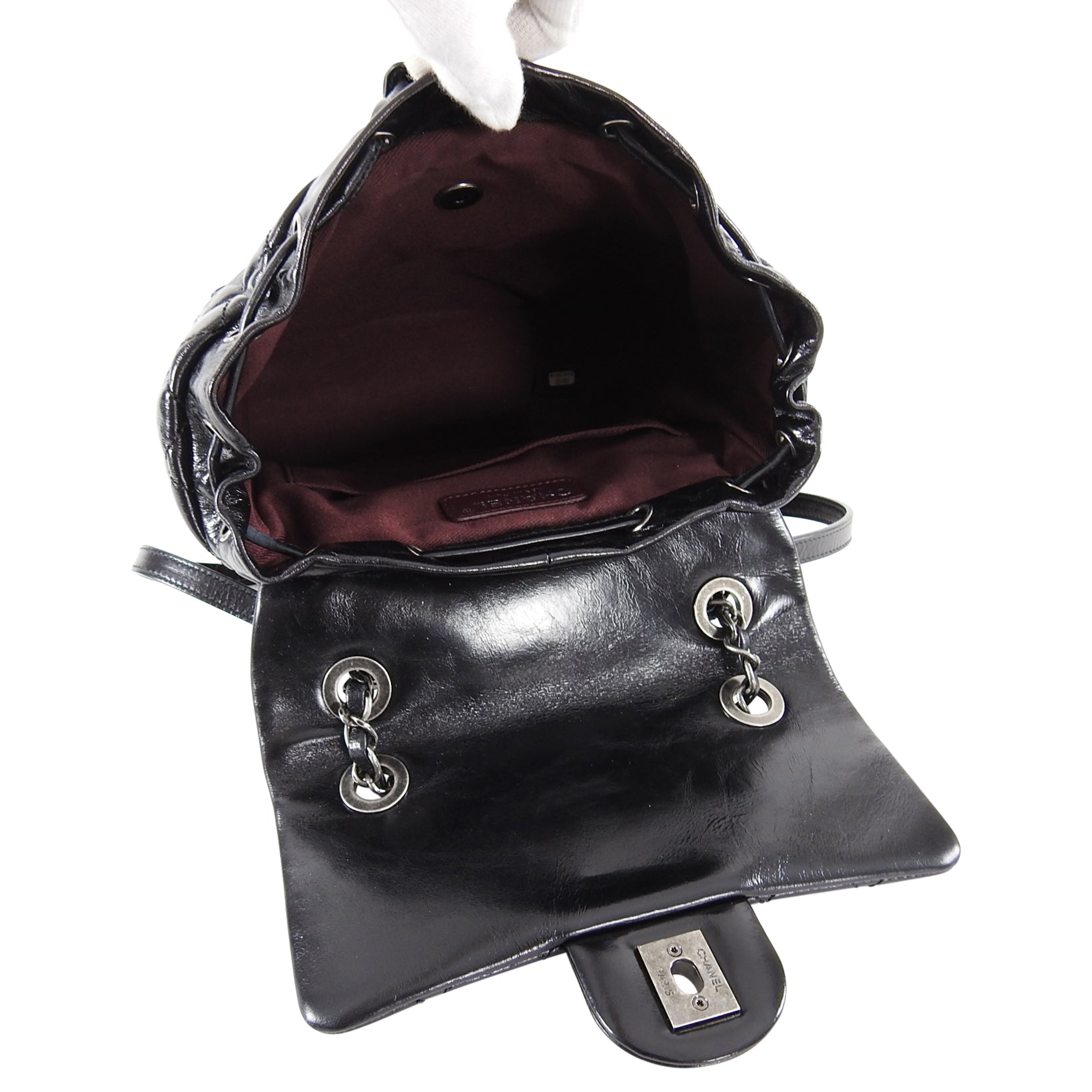 Chanel Black Glazed Calfskin Small Quilted Backpack Bag - Luxury Designer Handbag for Women, Perfect for Travel, Work & Everyday Use