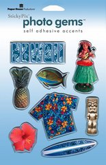 Hawaii Epoxy Stickers - Tropical Island Waterproof Decals for Laptops, Water Bottles & Scrapbooks - Paper House Productions Hawaii Collection