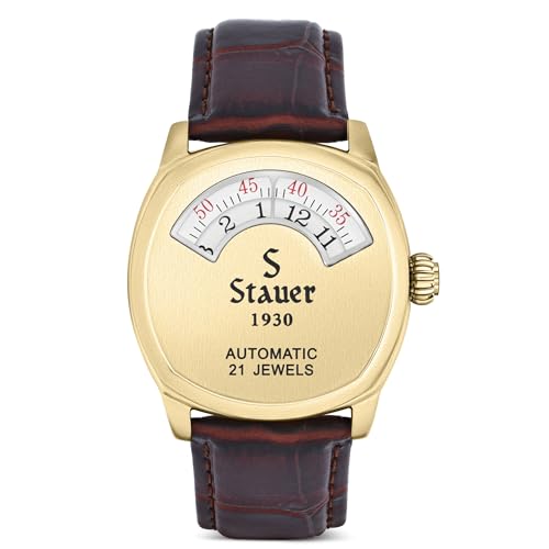 GoldFinished Case with Genuine Brown Leather Band