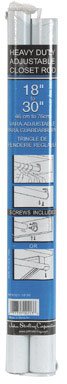 John Sterling Pro 30 Inch Adjustable Steel Closet Rod - 1.25 Inch Diameter White Closet Organizer for Bedroom, Walk-in Closet & Wardrobe Organization