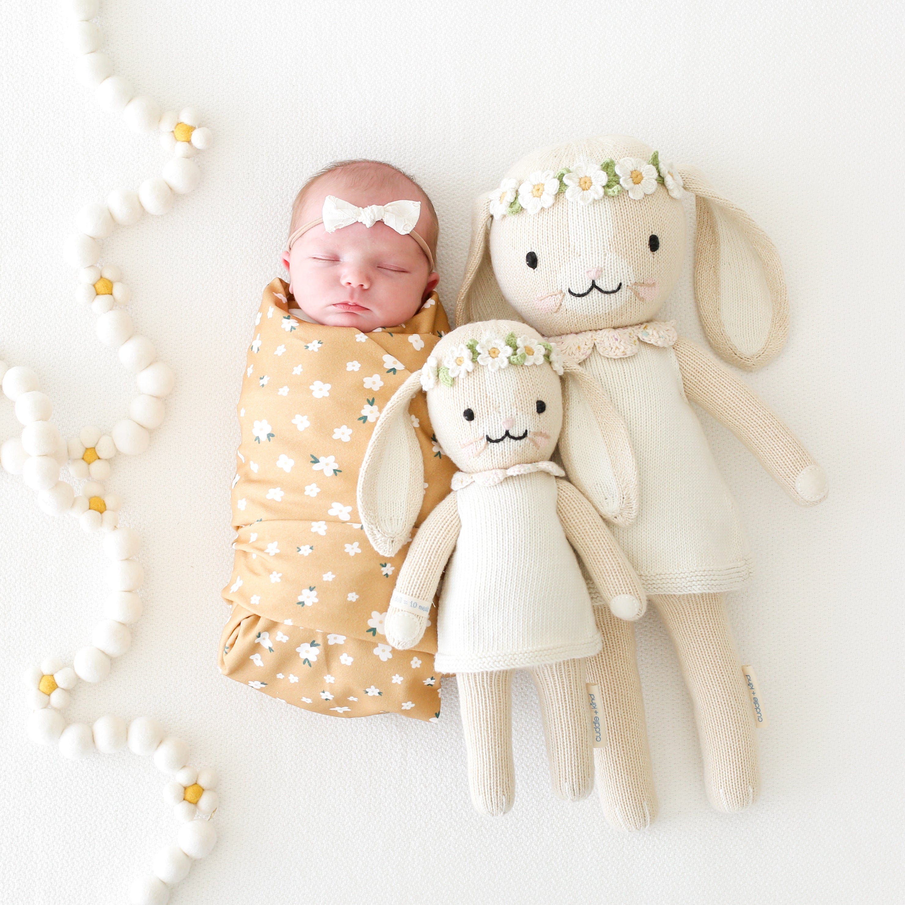 Cuddle+Kind Hannah the Bunny - Soft Organic Cotton Plush Stuffed Animal Toy for Babies & Toddlers | Perfect for Cuddling, Nursery Decor, and Baby Shower Gifts