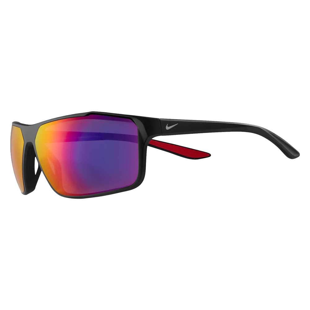 Nike Windstorm Rectangular Sunglasses for Men & Women - Black/Pure Platinum Frame with UV Protection - 65/13/140 Size - Perfect for Running, Driving & Outdoor Sports