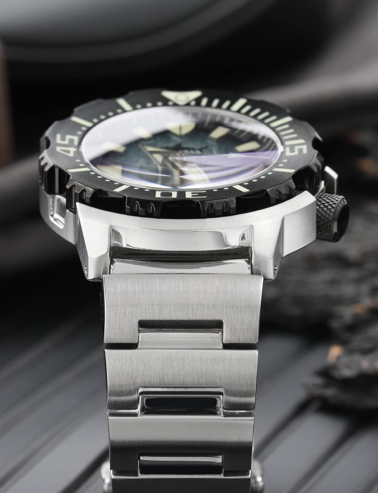 Heimdallr Men's NH36A Automatic Diving Watch - 200M Water Resistant, Sapphire Crystal, Luminous Dial, 316L Stainless Steel Bracelet (V2) - Perfect for Scuba Diving, Swimming & Outdoor Adventures