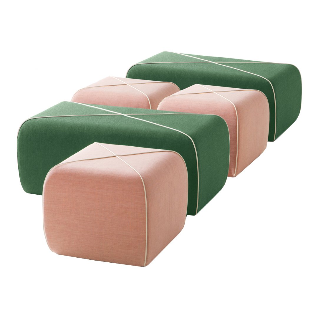 Square Crossed Pouf Ottoman - Stylish Footrest & Seating for Living Room, Bedroom, or Outdoor Patio