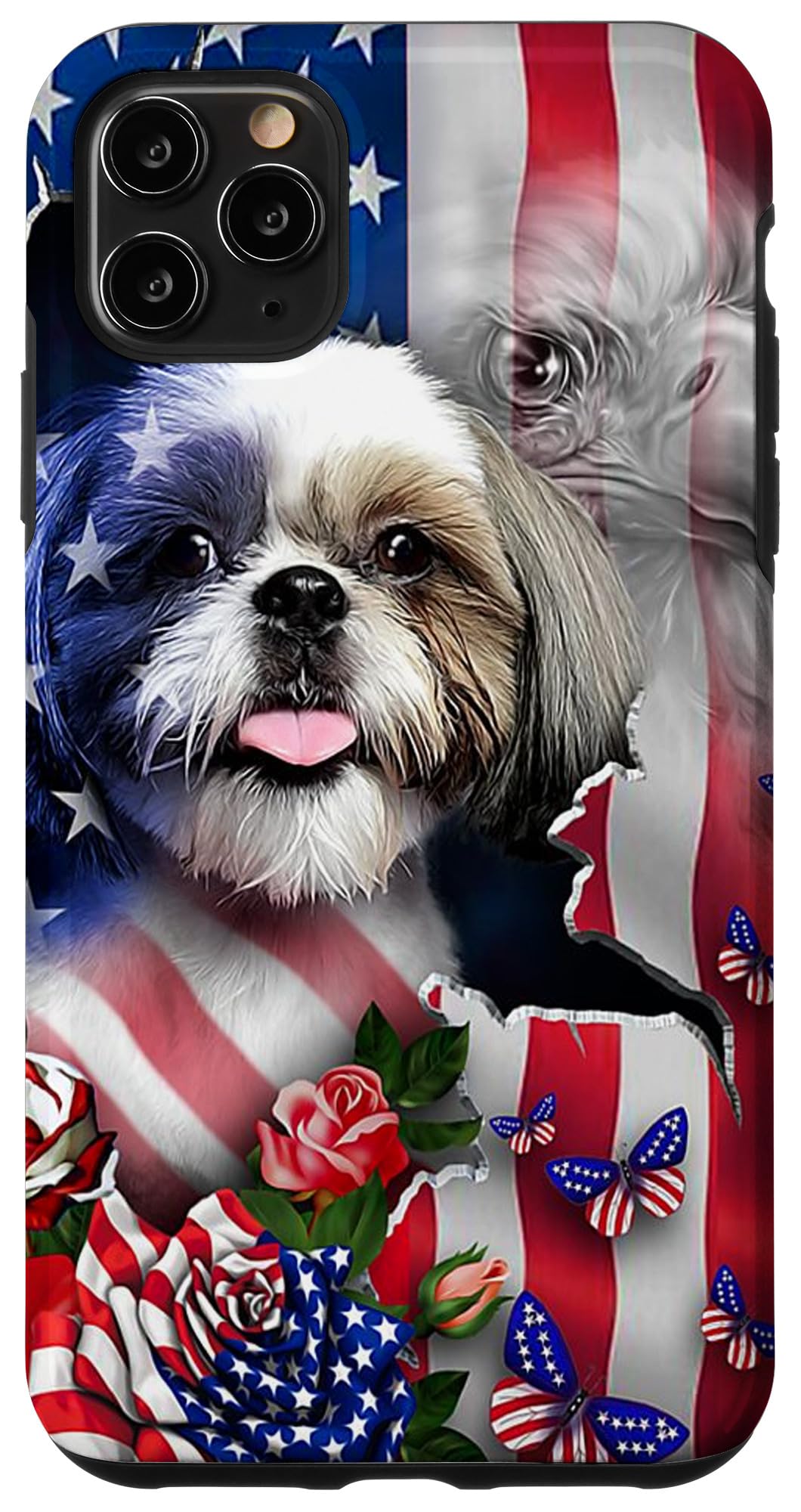 iPhone 11 Pro Max Case with Floral & Eagle Design - Perfect for Patriotic Style
