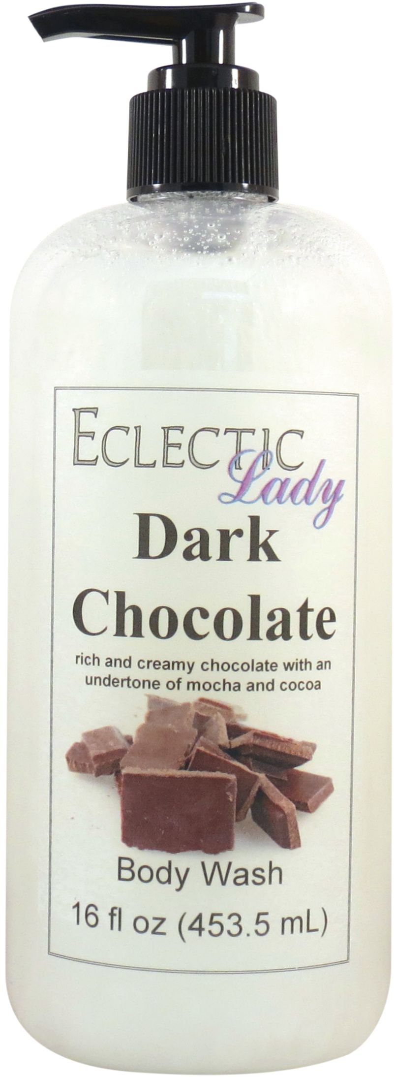 Organic Dark Chocolate Scented 3-in-1 Body Wash, Bubble Bath & Hand Soap - Phthalate-Free Liquid Pearl Cleanser, Handcrafted in USA (16 oz) - Perfect for Spa Nights, Romantic Baths & Luxurious Self-Care Moments