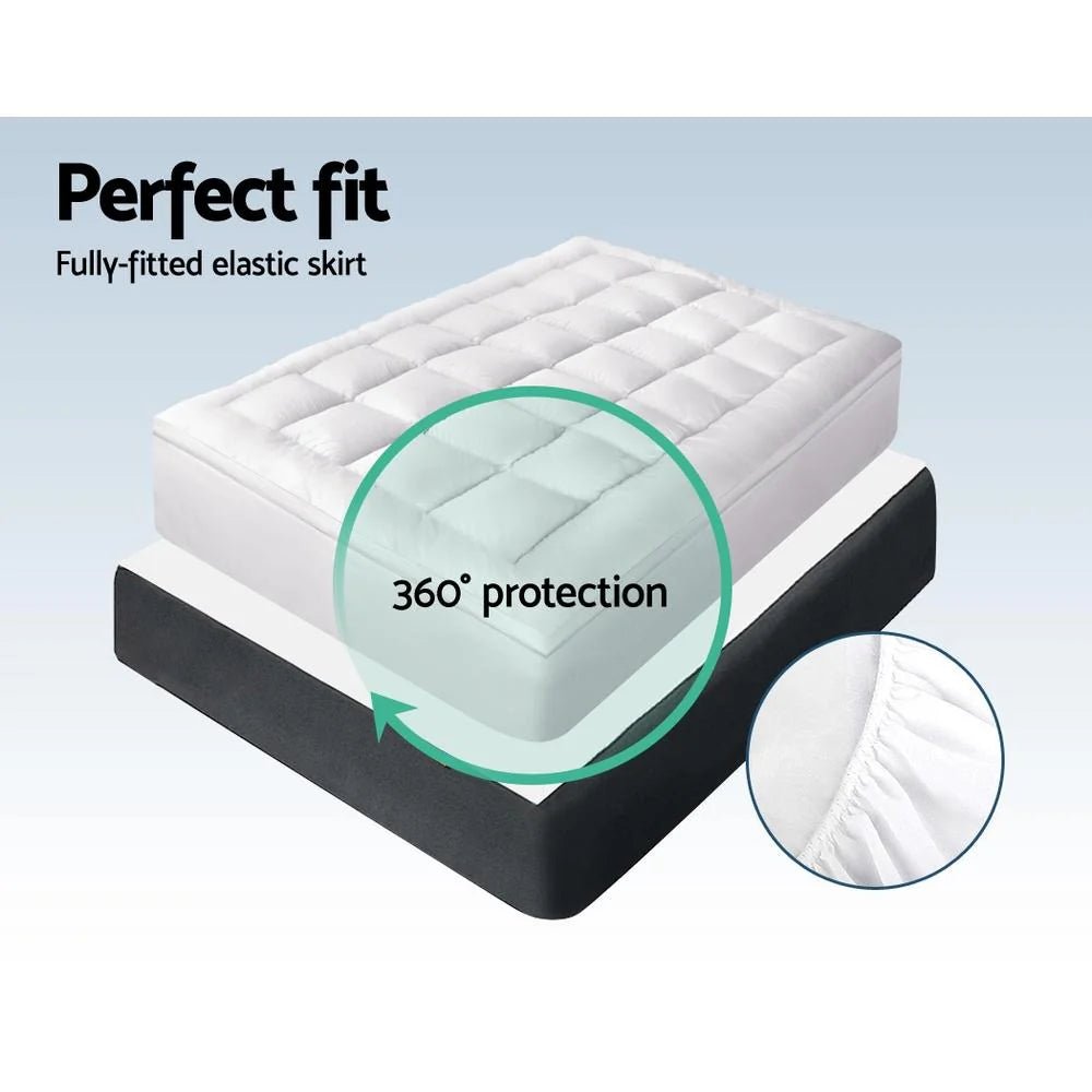 Premium King Bed Set - Luxe Halcyon Bed Frame in Black, Luna Series Euro Top Medium Firm Mattress & Bamboo Cooling Mattress Topper | Bedroom Upgrade for Ultimate Comfort & Support