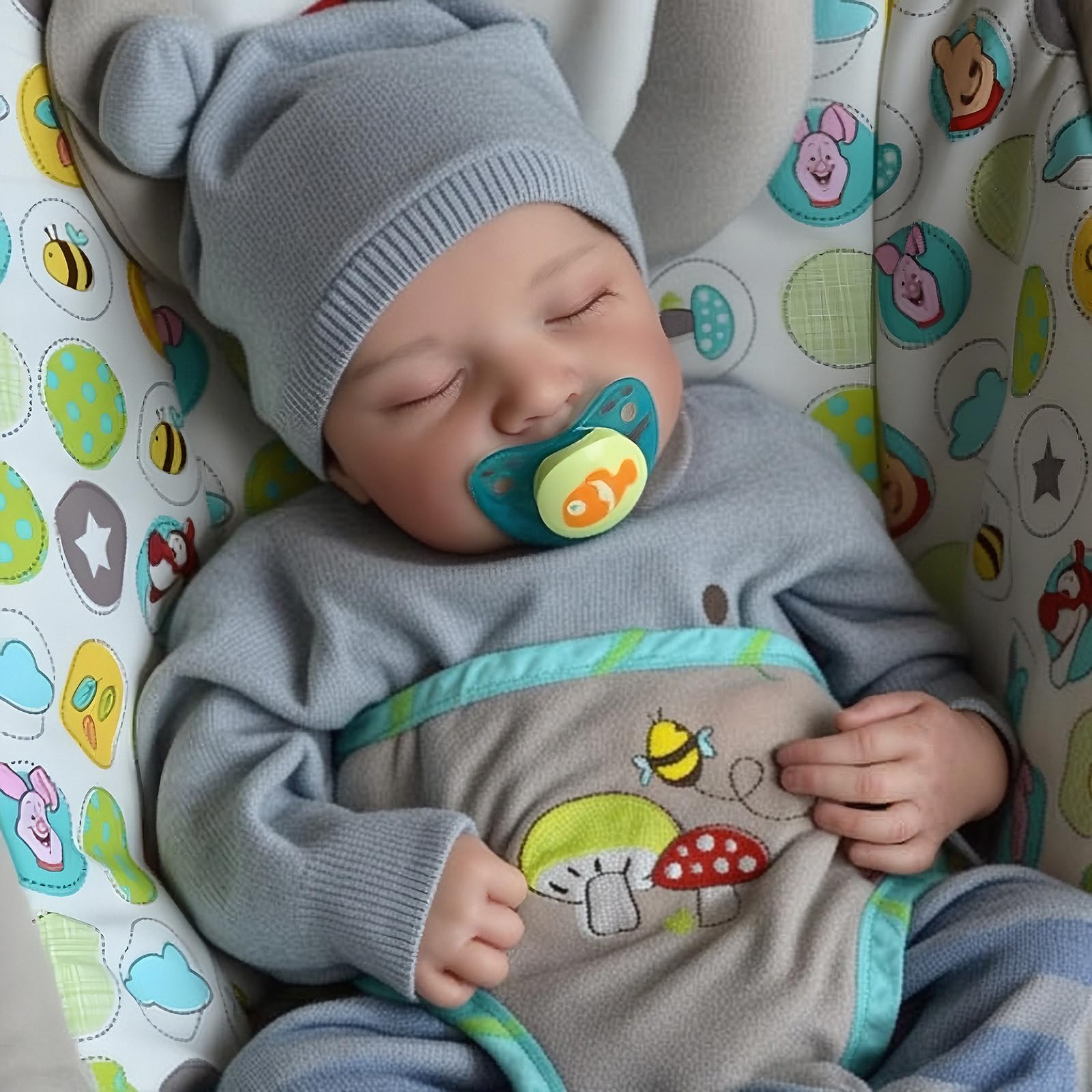 JIZHI 17 Inch Lifelike Reborn Baby Doll - Realistic Newborn Baby Boy Doll with Poseable Vinyl Body & Feeding Kit | Perfect Gift for Kids 3+ | Great for Role Play, Parenting Practice & Collectors