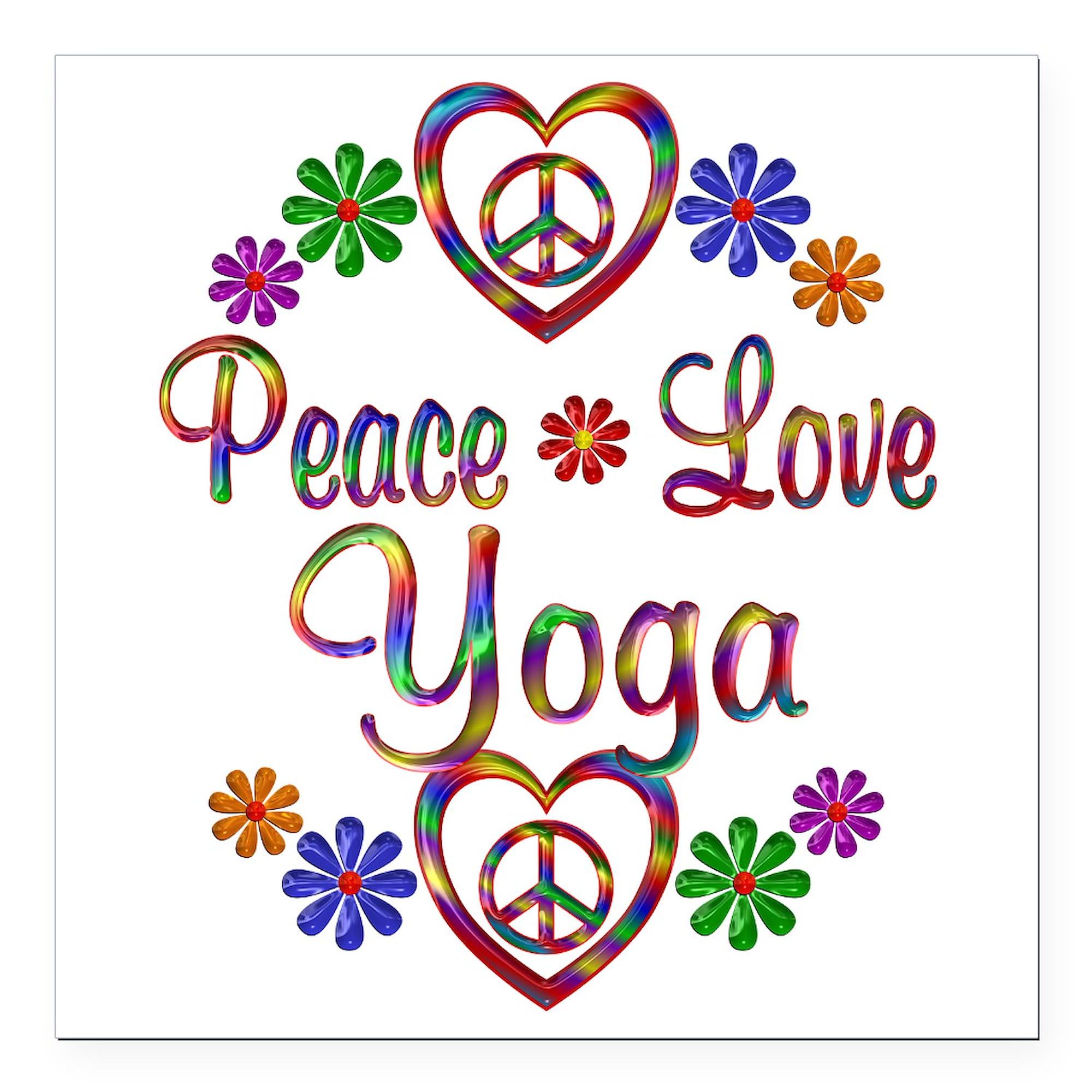 Peace Love Yoga 3x3 Inch Square Car Magnet - Magnetic Bumper Sticker for Yoga Lovers | Perfect for Cars, Lockers & Metal Surfaces | Show Your Yoga Spirit