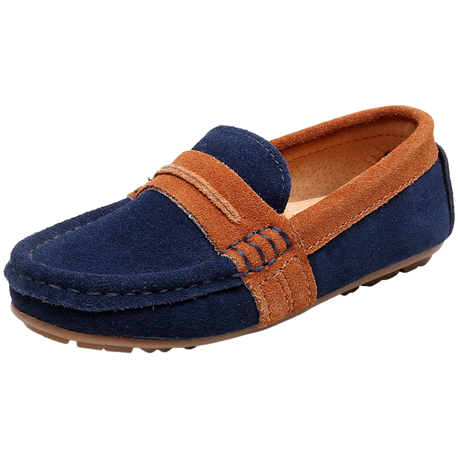 Rismart Boys Slip-On Loafers - Suede Leather Dress Shoes for Kids in Mixed Colors | Perfect for School, Parties & Formal Occasions