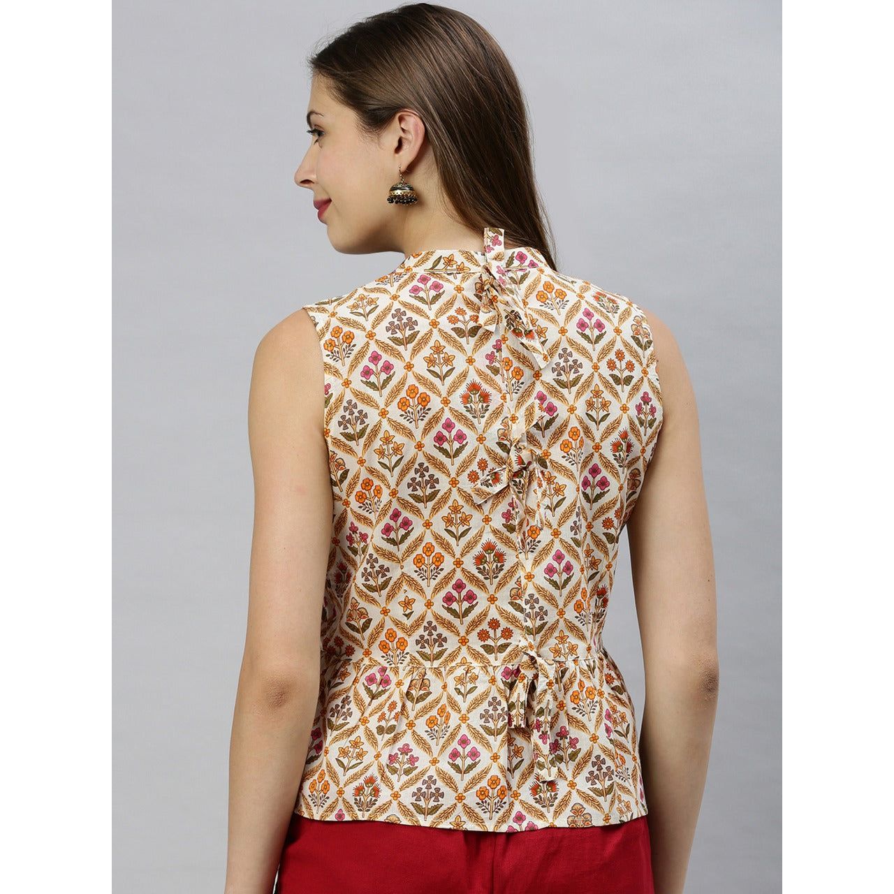 Women's Sleeveless Short Kurti Top - Stylish Cotton Summer Tunic for Casual Wear, Festivals & Boho Outfits
