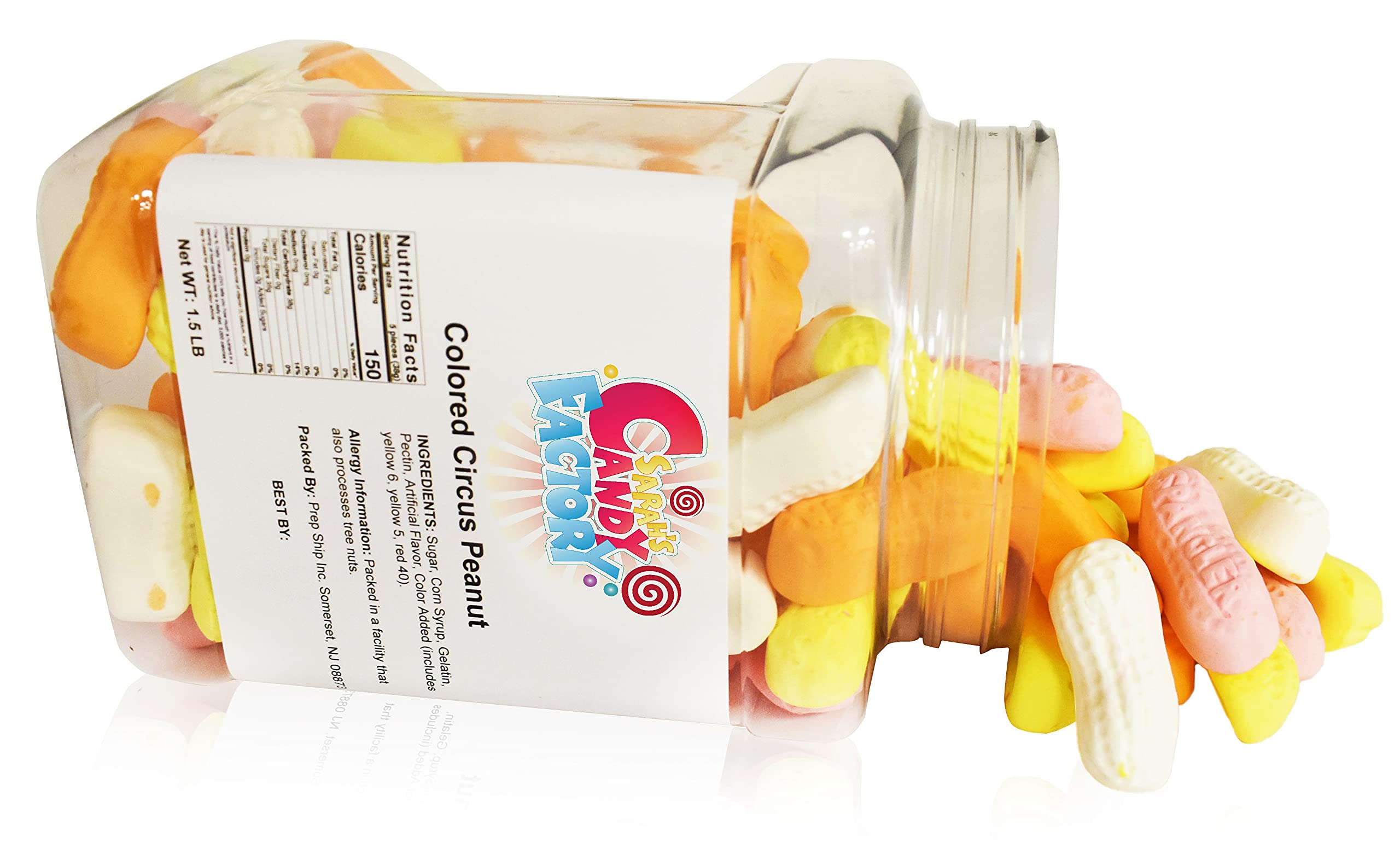 Spangler Retro Circus Peanuts Marshmallow Candy - Assorted Flavors in Resealable Jar (1.5 lbs) | Classic American Treat for Parties, Movie Nights & Nostalgic Gift Giving