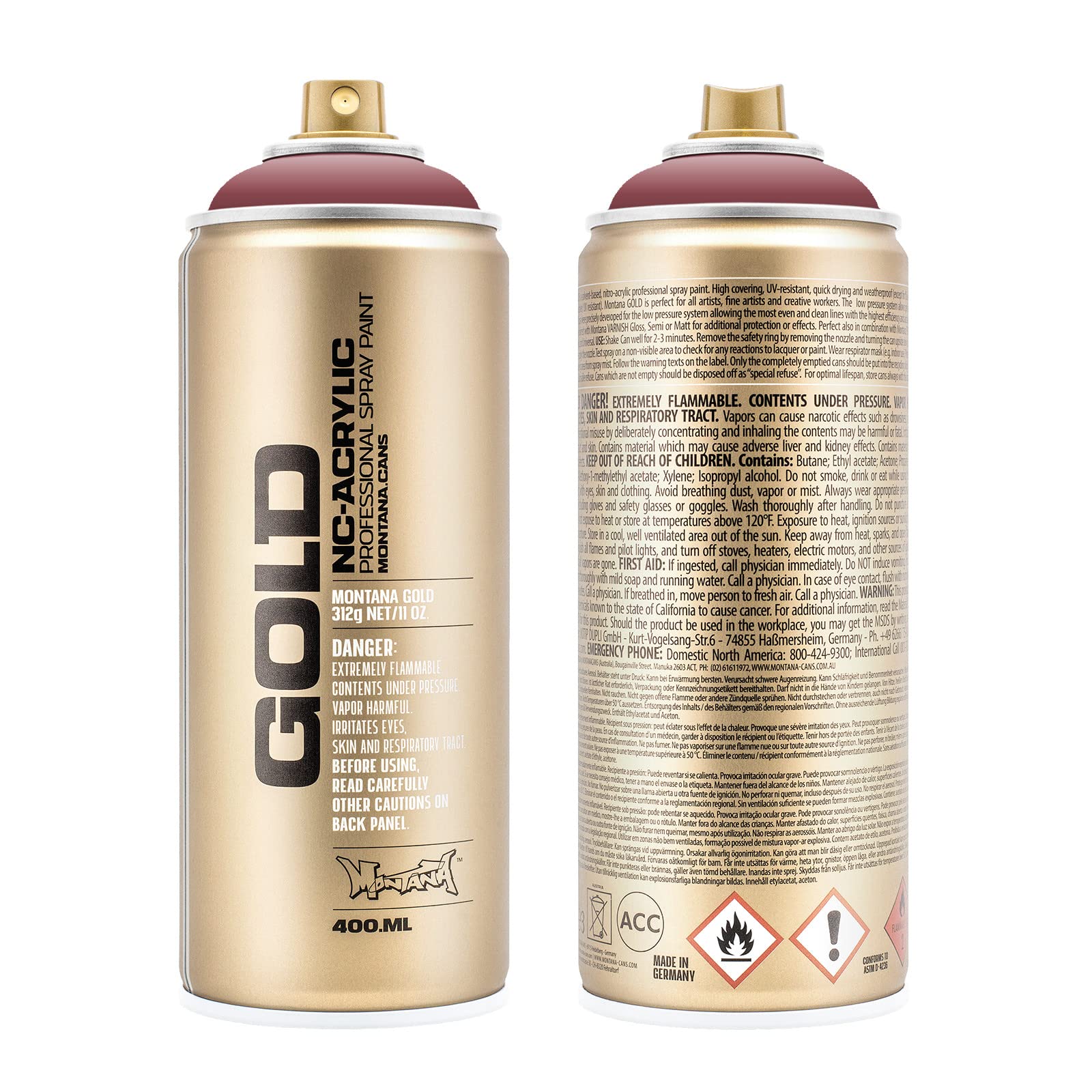 Montana Gold Series Spray Paint - High-Quality Lipstick Red for Graffiti, Street Art & DIY Projects - Perfect for Artists, Crafters & Home Decor