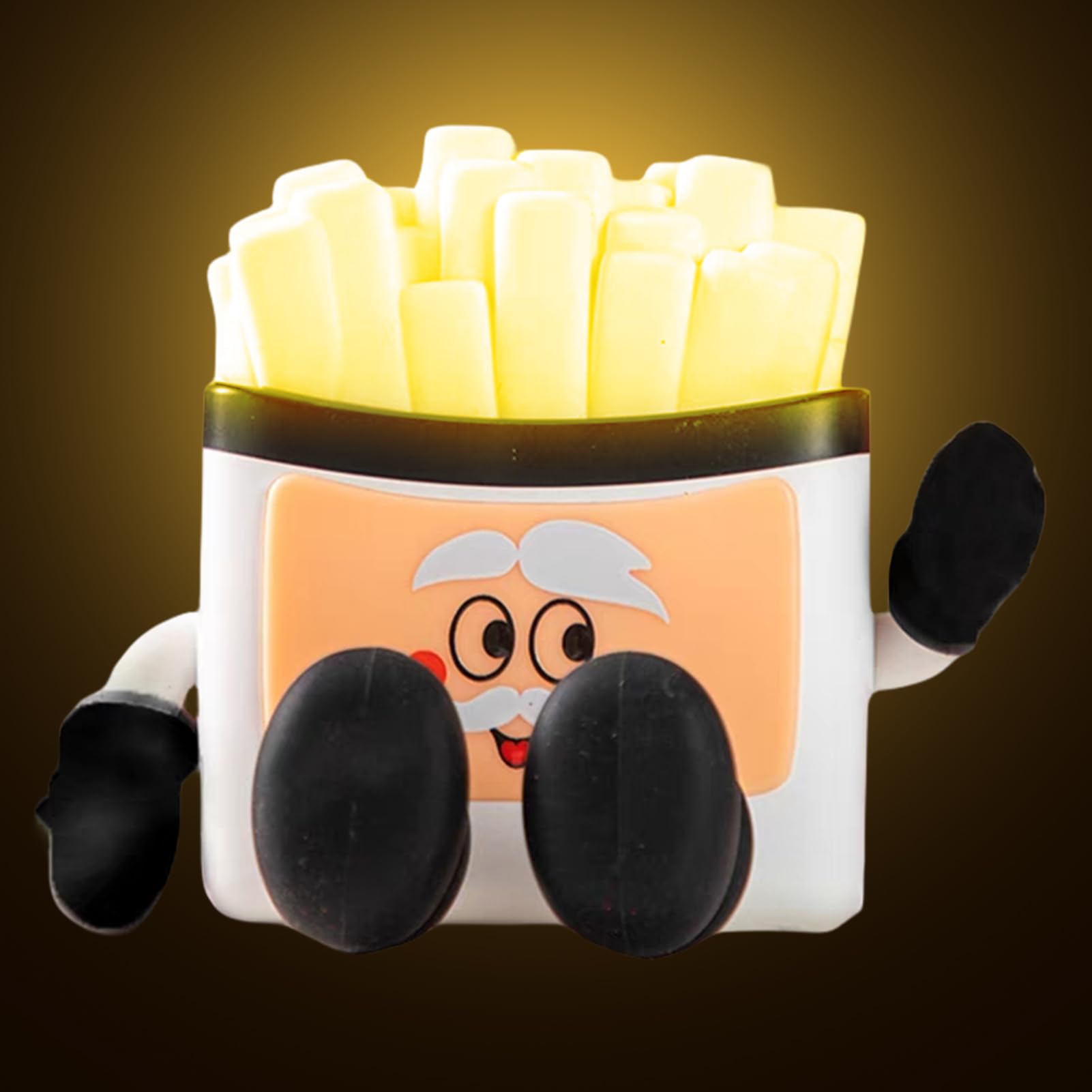 French Fries Night Light - Rechargeable LED Touch Lamp with 3 Brightness Levels | 500mAh Battery | Kids Room Decor, Kitchen Nightlight, Bedside Table Lamp for Cozy Atmosphere