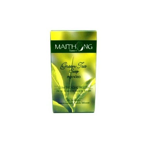 Jofalo Maithong Green Tea Herbal Soap - Natural Antioxidant, Anti-Aging & Acne Treatment Soap from Thailand | For Clear Skin & Youthful Glow | Perfect for Daily Face & Body Cleansing