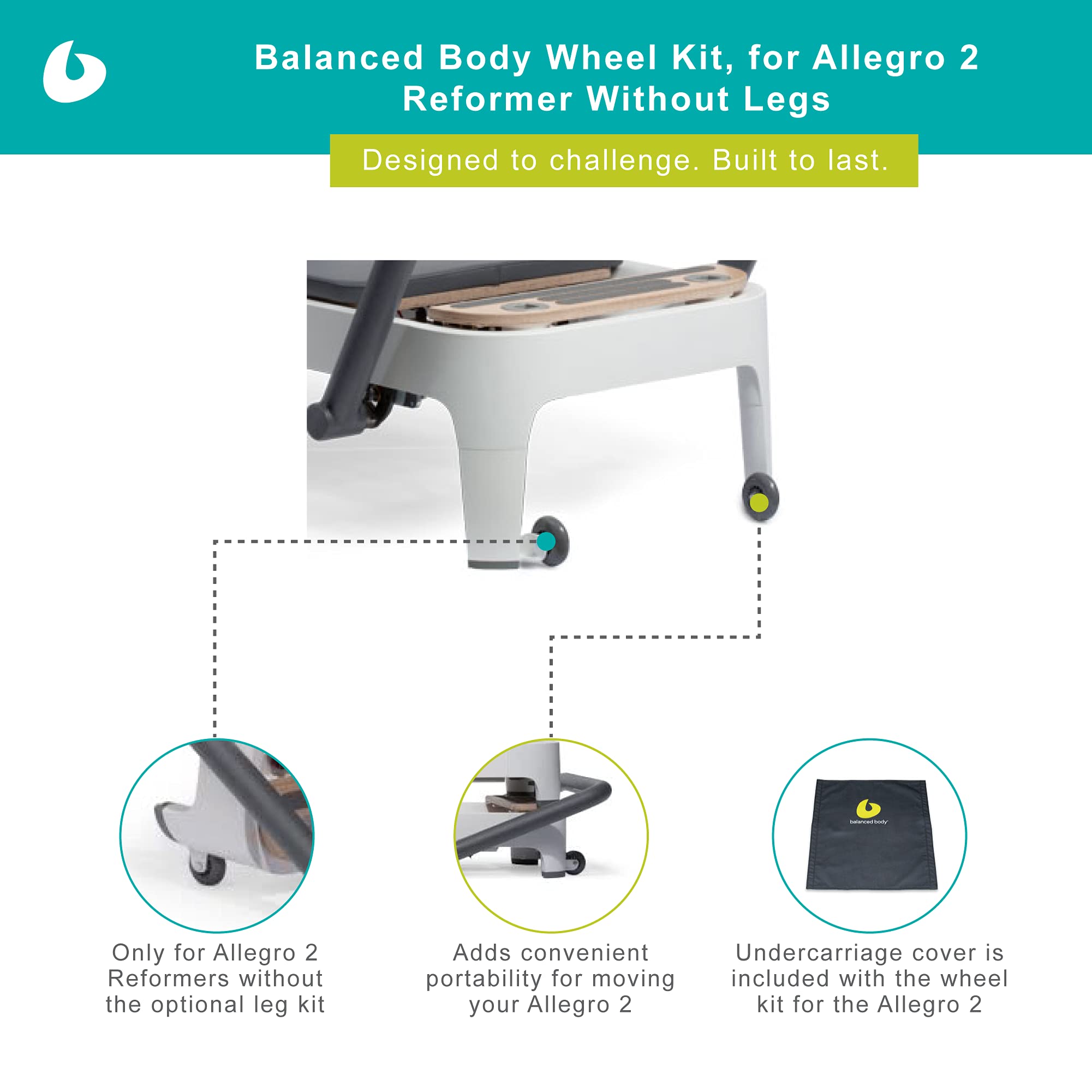 Allegro 2 Reformer Wheel Kit - Premium Replacement Wheels for Pilates Reformers | Perfect for Home Gym & Studio Equipment Upgrades