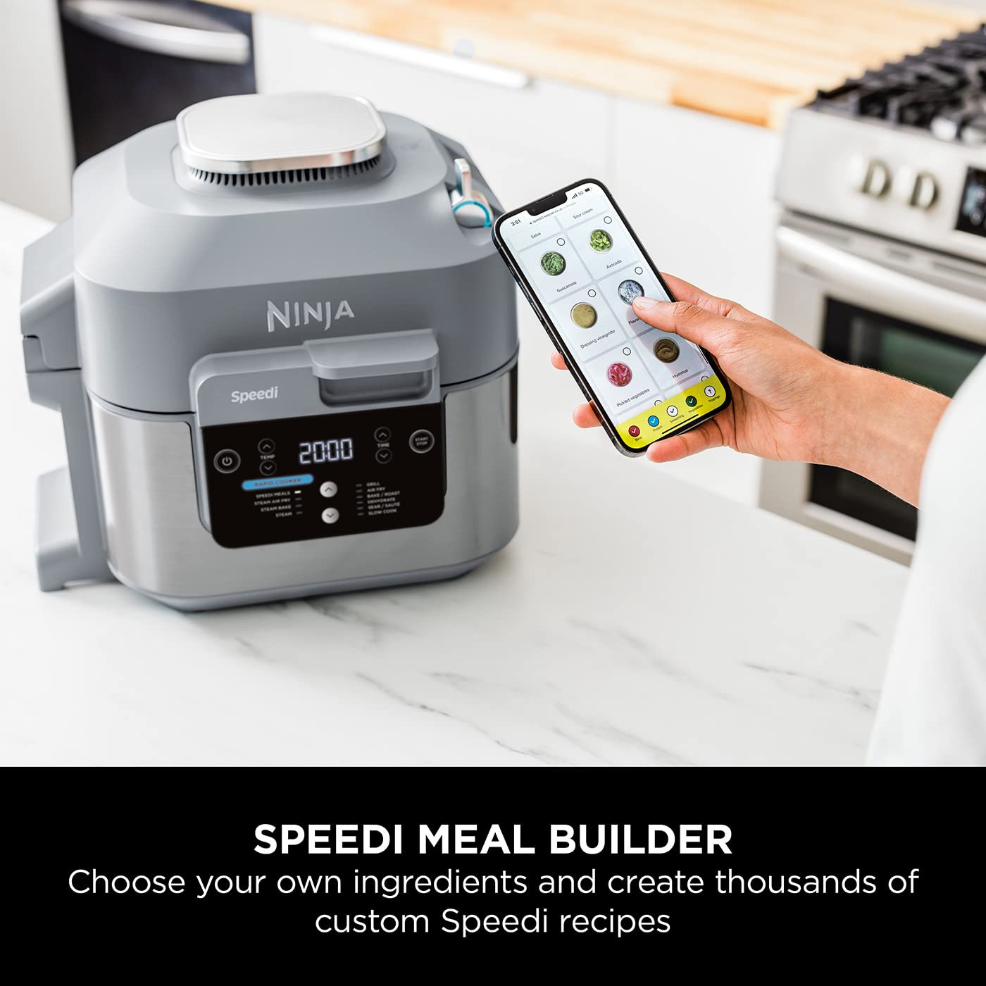 Ninja Speedi 10-in-1 Rapid Cooker & Air Fryer, 5.7L Multi Cooker for Family of 4 | Air Fry, Steam, Grill, Bake, Roast, Sear & Slow Cook | Cooks 4 Portions in 15 Minutes | Sea Salt Grey (ON400UK) | Perfect for Quick Weeknight Dinners, Meal Prep & Healthy Cooking