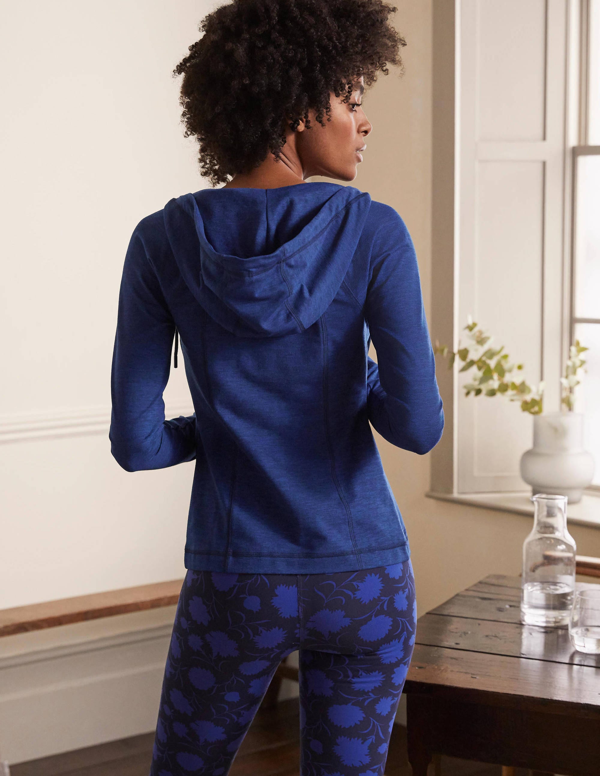 Annie Zip Up Hooded Jacket for Women - Lightweight Persian Blue Fleece Pullover with Front Pockets | Perfect for Outdoor Activities, Casual Wear & Travel