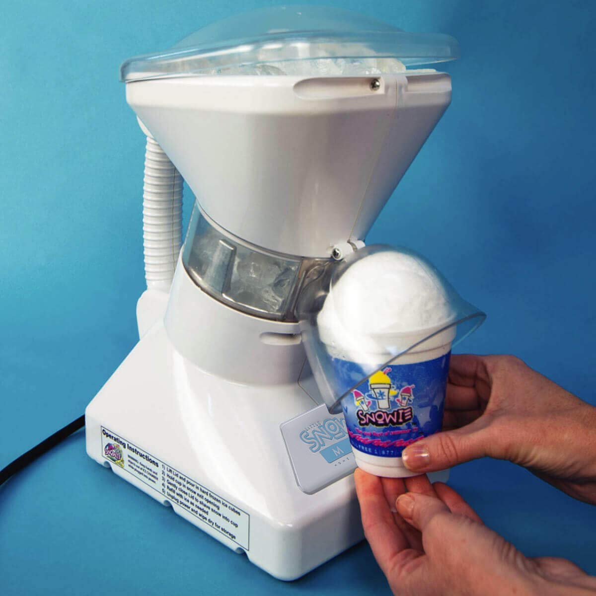 SNOWIE - Little Snowie Max Snow Cone Machine - Premium Shaved Ice Maker with 6 Flavor Syrup Sticks, White | Perfect for Summer Parties, Kids Treats & Backyard Events